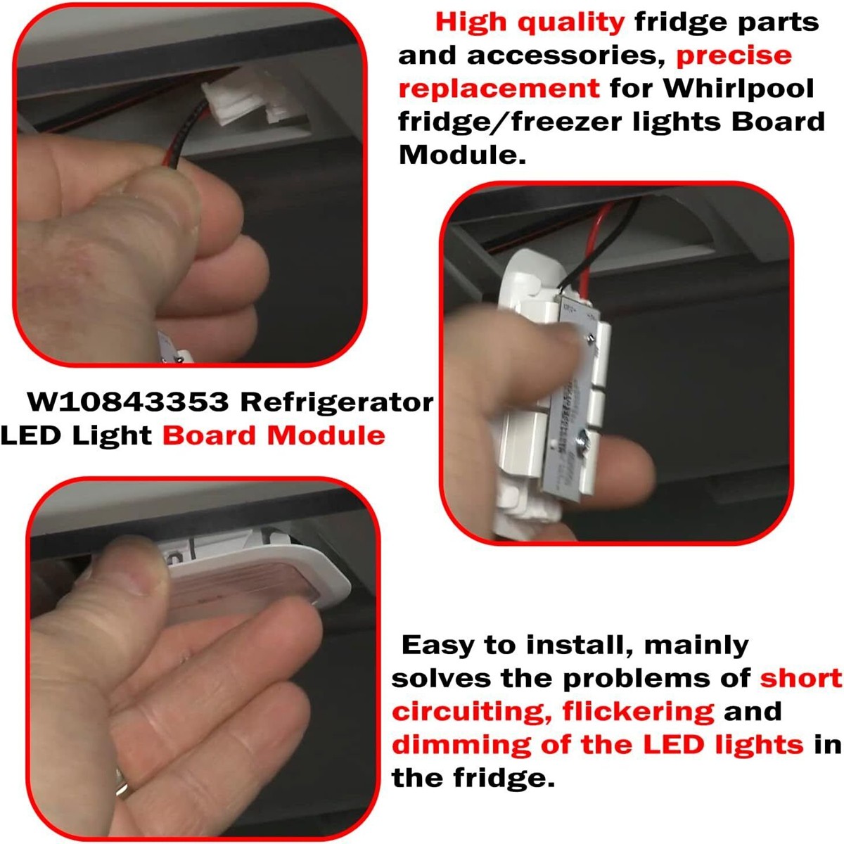 W10843353 Refrigerator LED Light Board Module for KitchenAid Maytag