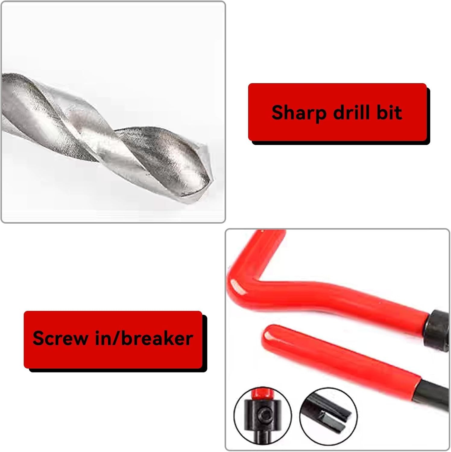 Repair Kit, M11x1.25 Metric Female Thread Repair Tool Kit with Spiral Drill, Tap