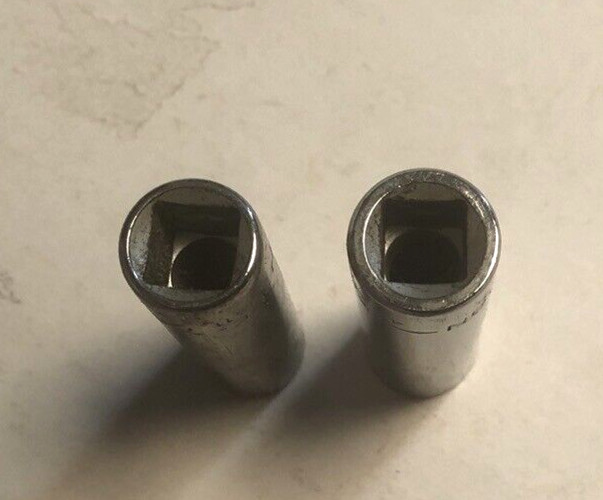 2 Craftsman Deep Well Sockets 1/2″ & 7/16″ 3/8″ Drive 12 Pt 43311 43312 EE Vtg