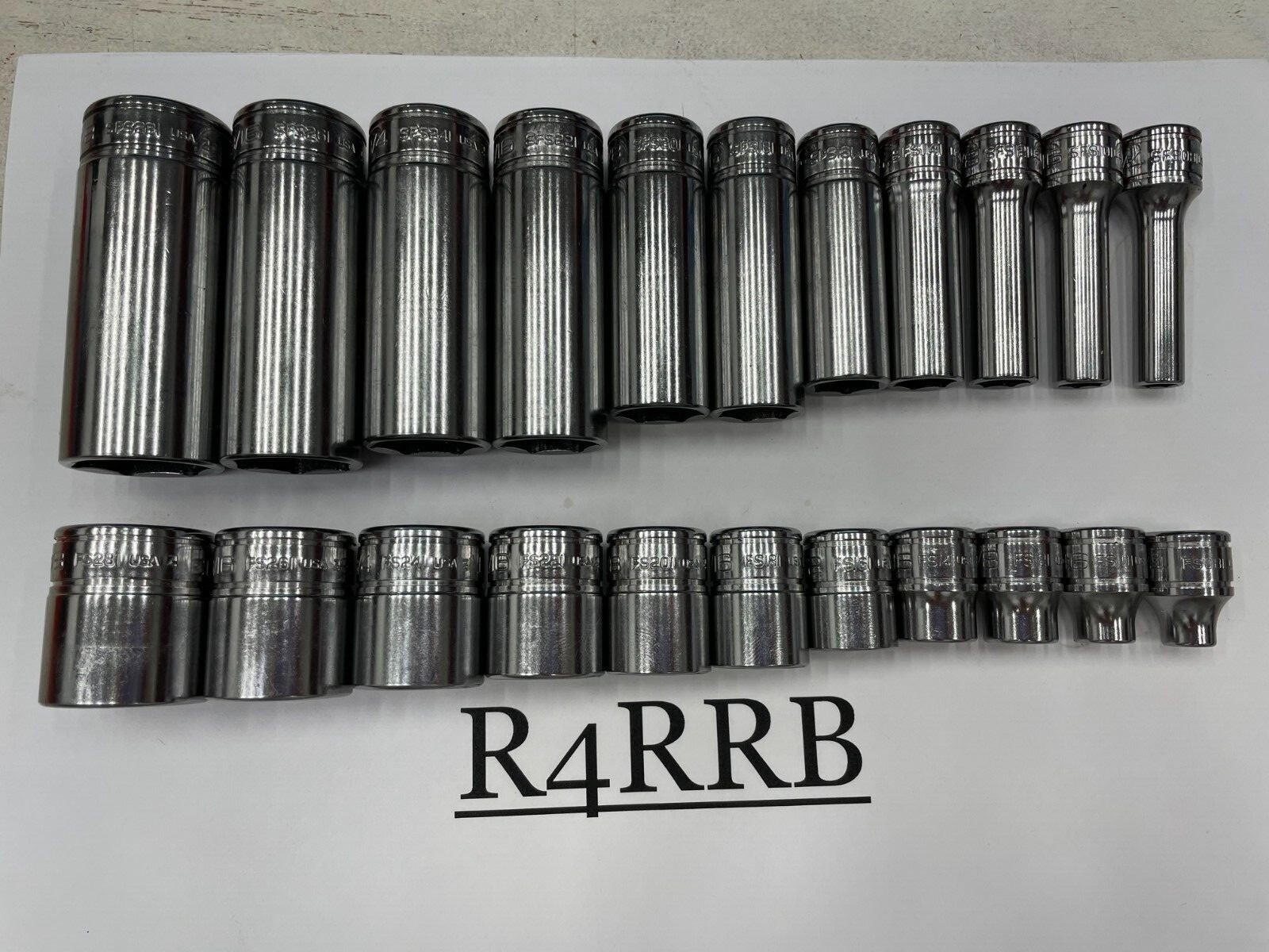 Snap-on Tools USA NEW 22pc 3/8 Drive SAE 6 Point Shallow Deep Socket Set 222SFFS