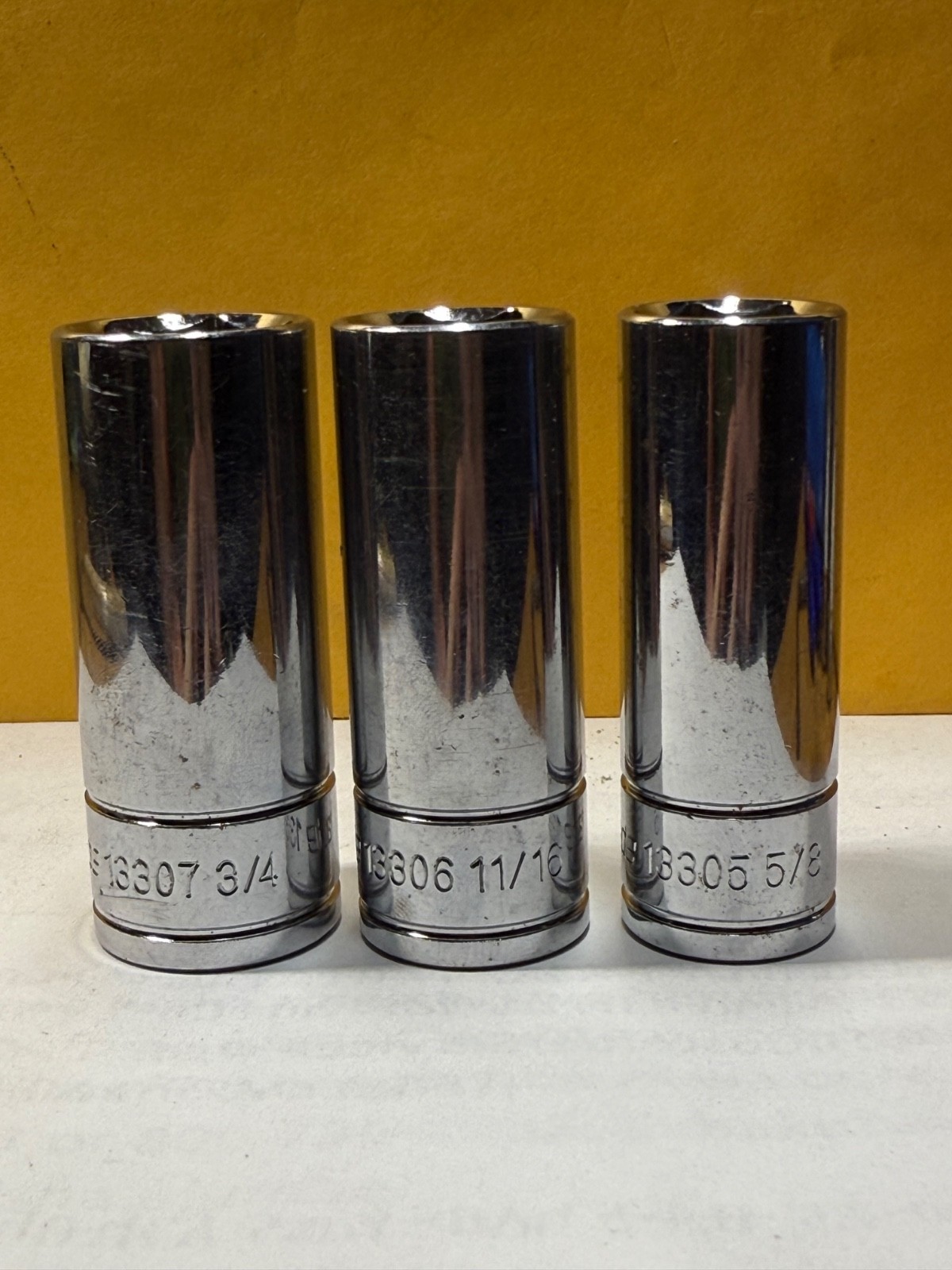 Pro-Grade 13305 5/8″-13306 11/16”-13307 3/4” Deep Socket 6 Point, 3 /8″ Drive