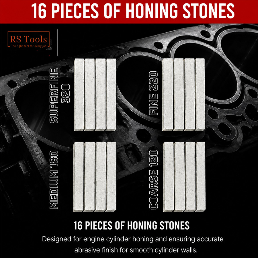 All Sizes CYLINDER ENGINE HONE kit’s 34-60MM STONES ONLY RSTOOLS USA