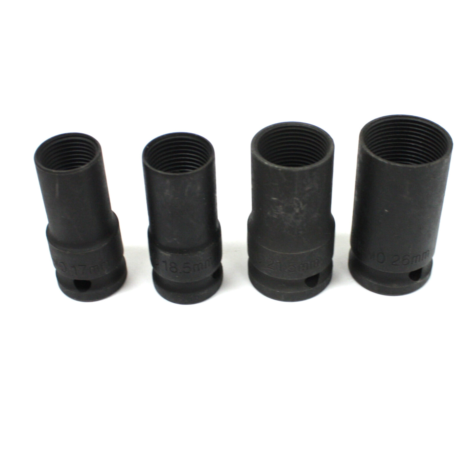 4pc Emergency Locking Wheel Nut Remover Lug 1/2″ Dr. Socket 17 18.5mm 21.5 26mm