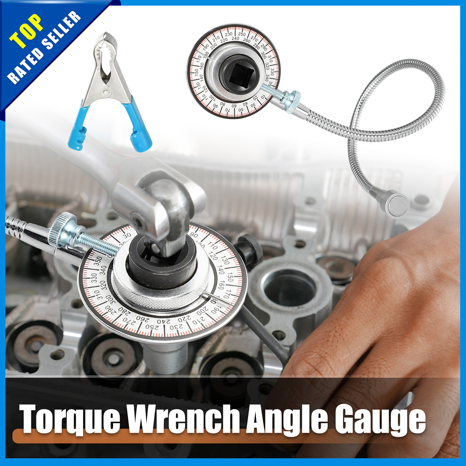 Car Drive Torque Angle Gauge 1/2″ Drive Torque Angle Torque Wrench Set of 1