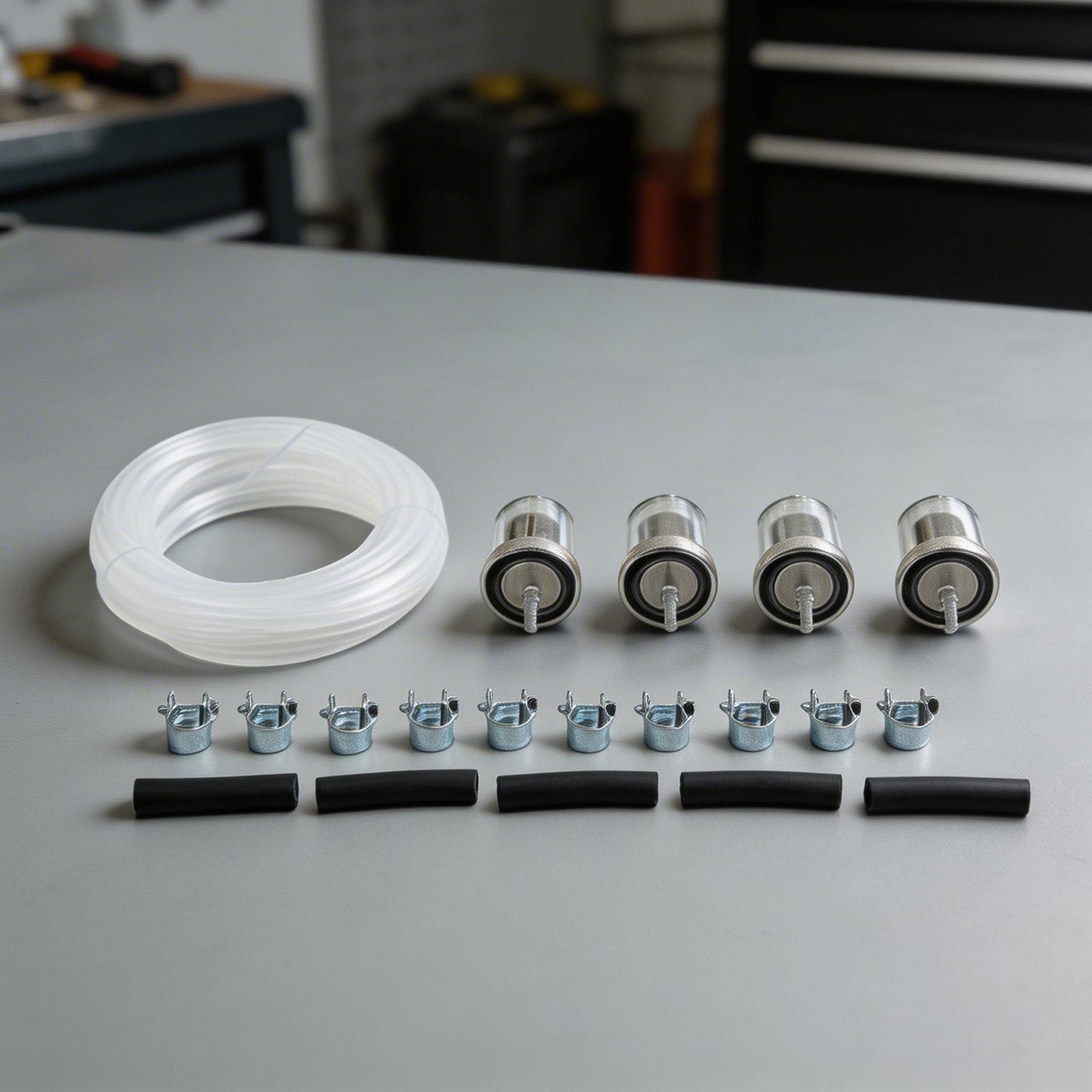 Complete Parking Heater Oil Pipe Repair Kit 4 Filters 4 Black Tubes and 8 Clips