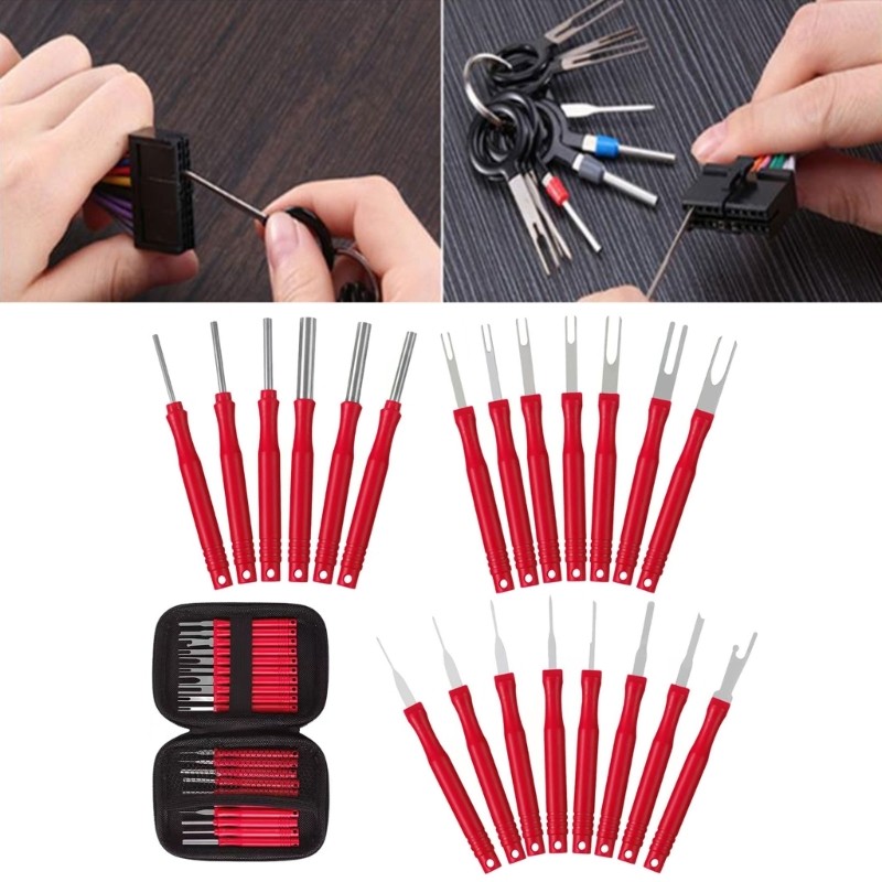21Pcs Car Terminals Pin Removal Tool Set Stainless Steel ABS Wire Connector