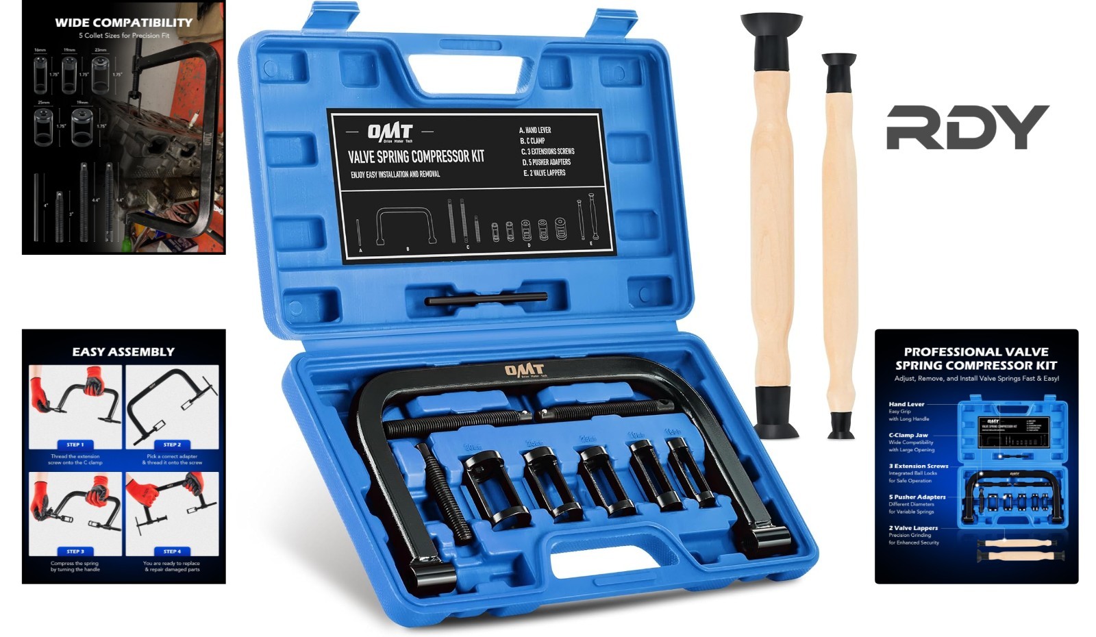Portable Valve Spring Compressor Kit with Storage Case for Smooth Engine Repairs