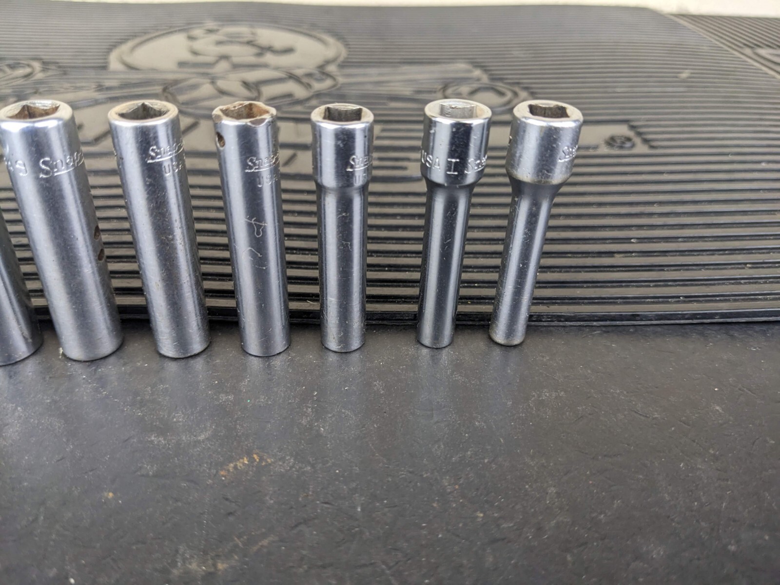 #bg158 Snap On Tools 1/4″ Drive 10 Pc SAE Deep 6 Pt Socket Set 110STMY
