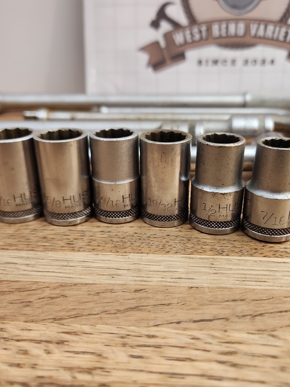 Vintage H Underline Husky 1/2″ 3/8″ 1/4″ Drive Socket Set Made In USA 31 Pieces