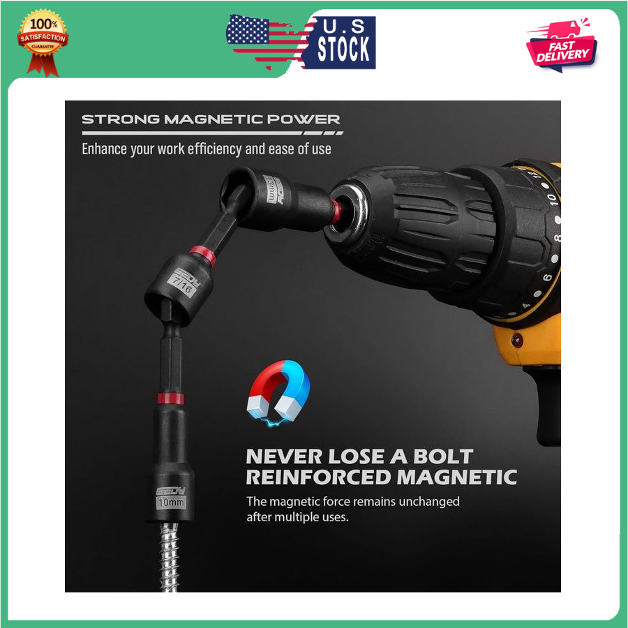 80-Piece Magnetic Impact Nut Driver Set Metric SAE Socket Adapters Power Bits