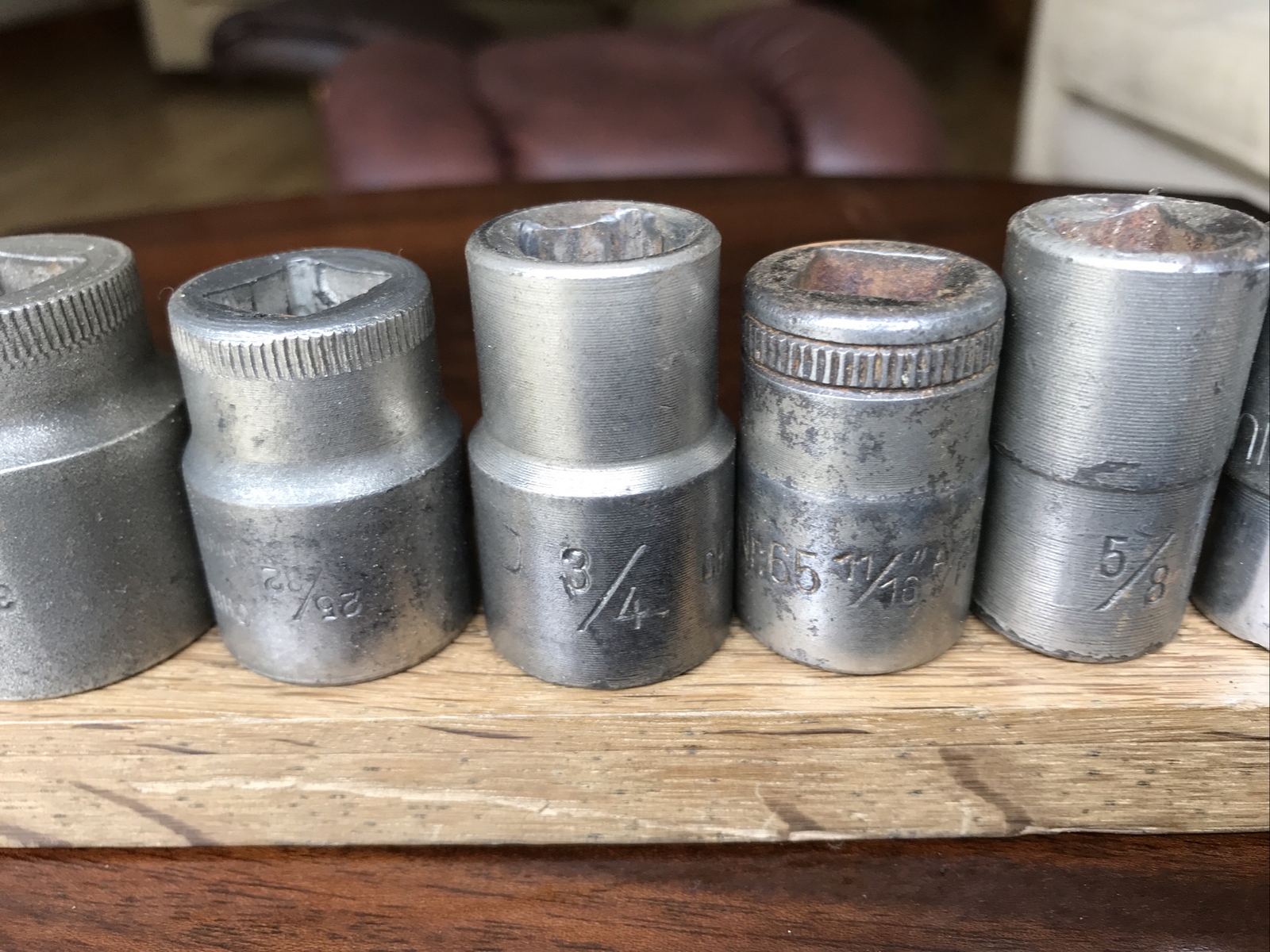 Job Lot Off 10 German Sockets 1-3/16”To 7/16” AF With 1/2” Drive.