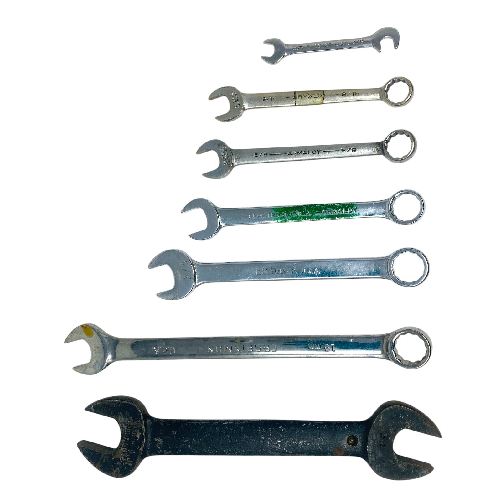 Armstrong Armaloy, Craftsman & Fairmount USA Combination Wrench Lot – 7 pcs Set