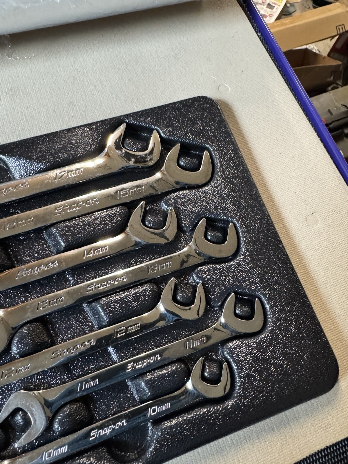 Snap-on VSM 10-15 & 17mm 7-Piece Four-Way Angle Open End Wrench Set