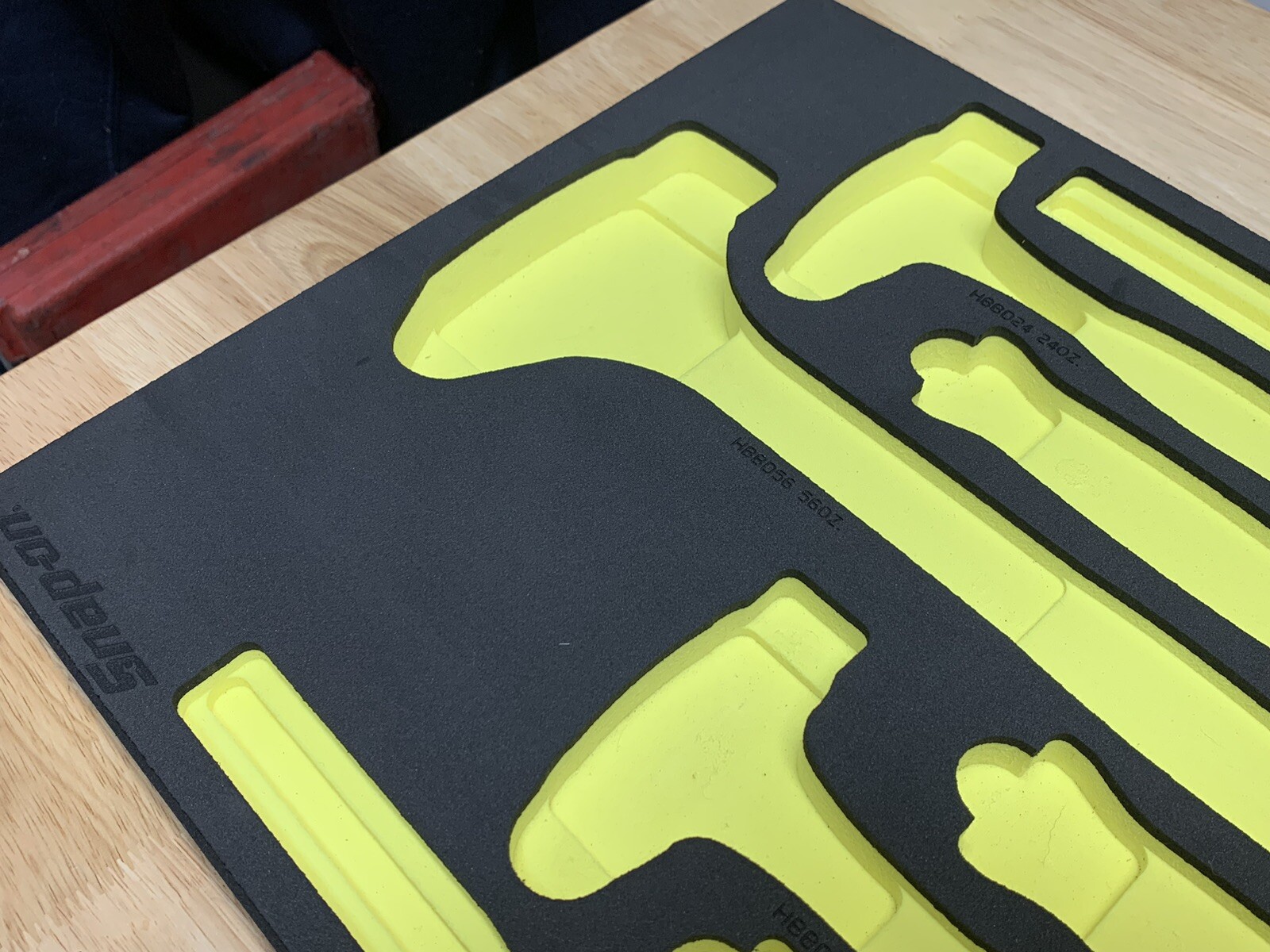 Snap-on HI-VIZ YELLOW Foam Tray Ball Peen Dead Blow Hammer Set 16 24 32 40 56oz