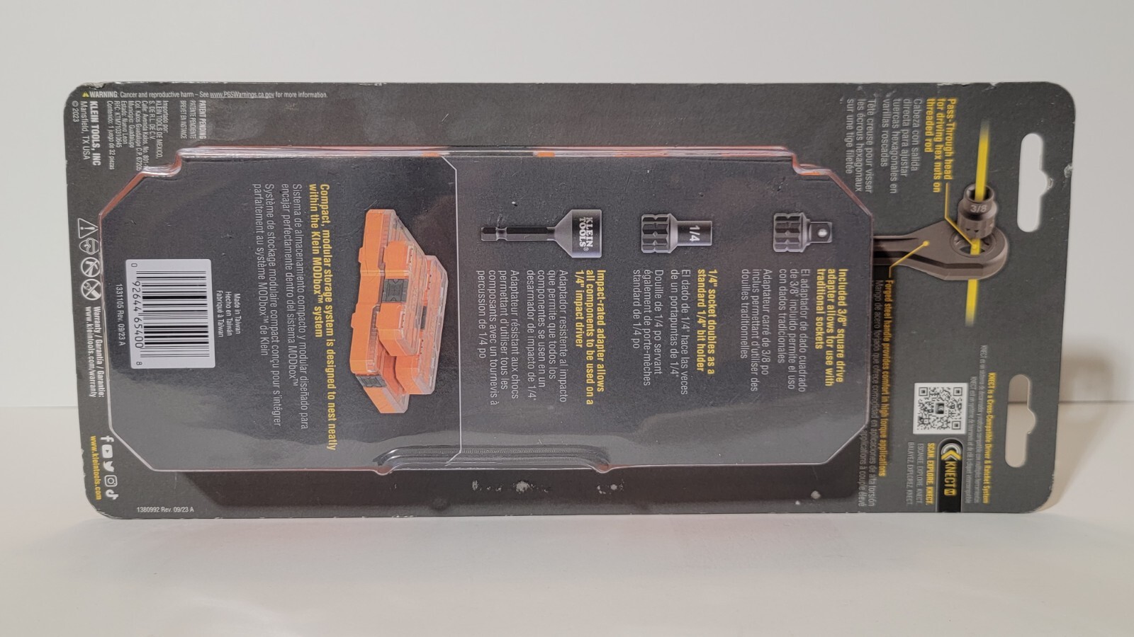 BRAND NEW! 8.5″ Klein Tools Impact Rated Pass Through Socket Wrench Set # 65400