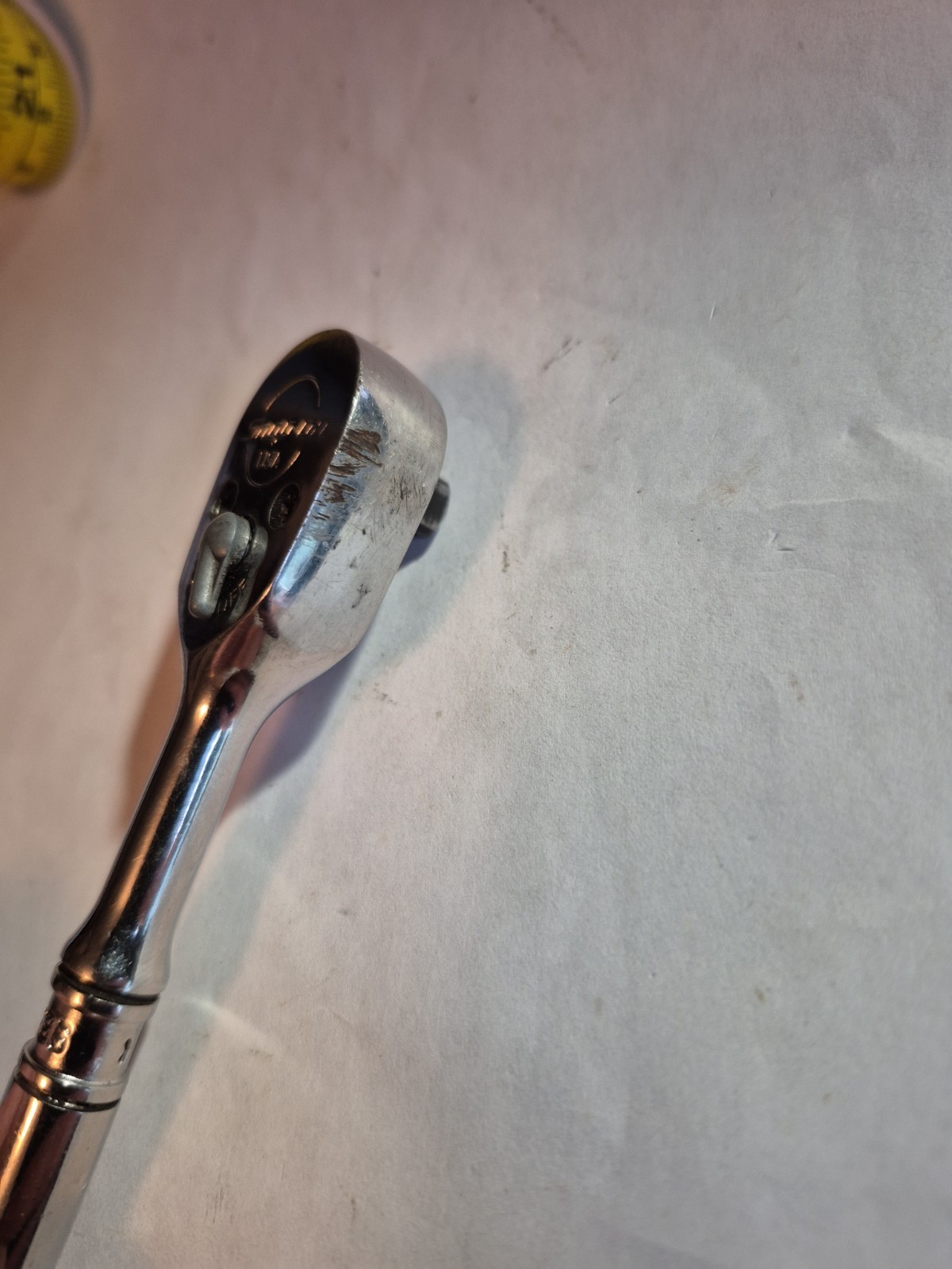 SNAP ON T936 1/4» DRIVE RATCHET 4 1/2» LONG STUBBY USA MADE USED CONDITION