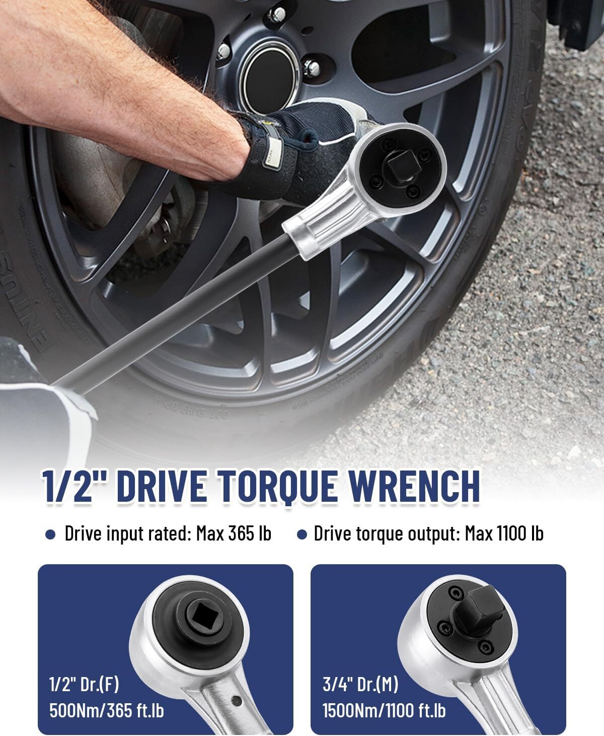 Heavy Duty 03715B Pro Grade 1/2″ Drive Torque Multiplier Wrench 1100 Foot-Pound