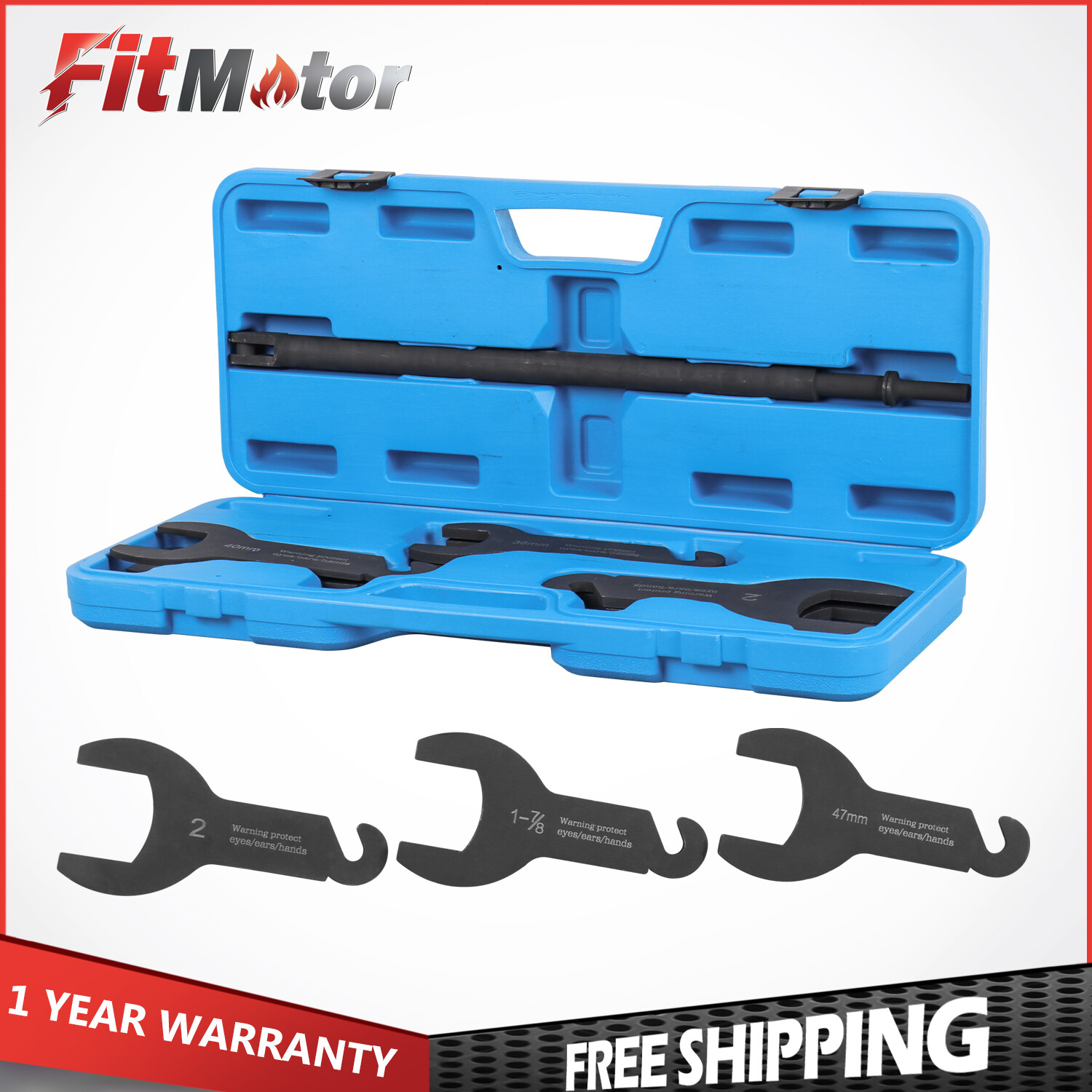 Set of Pneumatic Wrench Remove & Install Tools For Ford Chrysler Jeep Fan Clutch