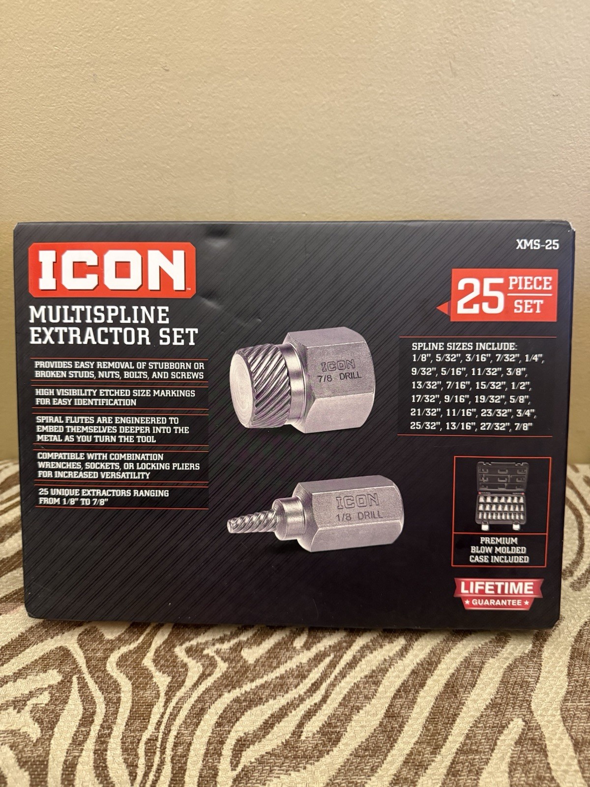 NEW Icon Multispline Screw Extractor Set, 25-Piece XMS-25 58699