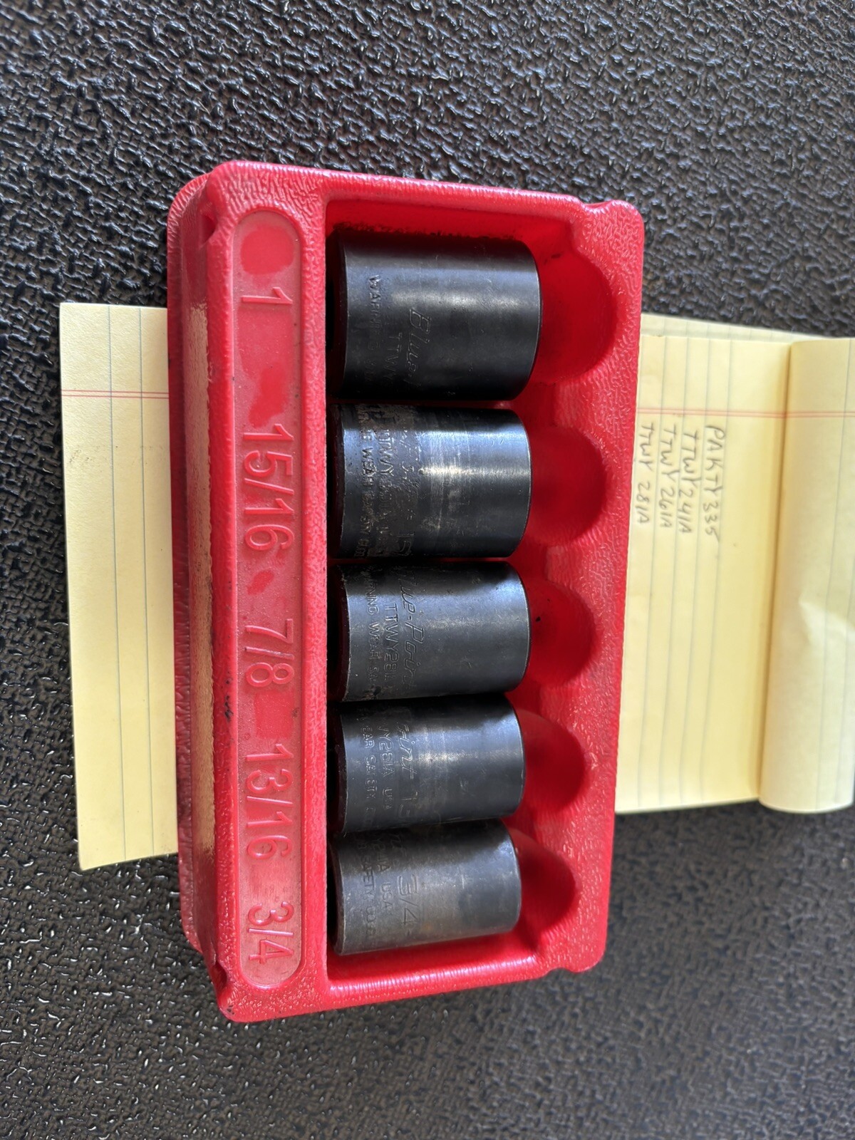 Blue-point by snap On 305ttwya 3/4-1” twist shallow socket set sealed