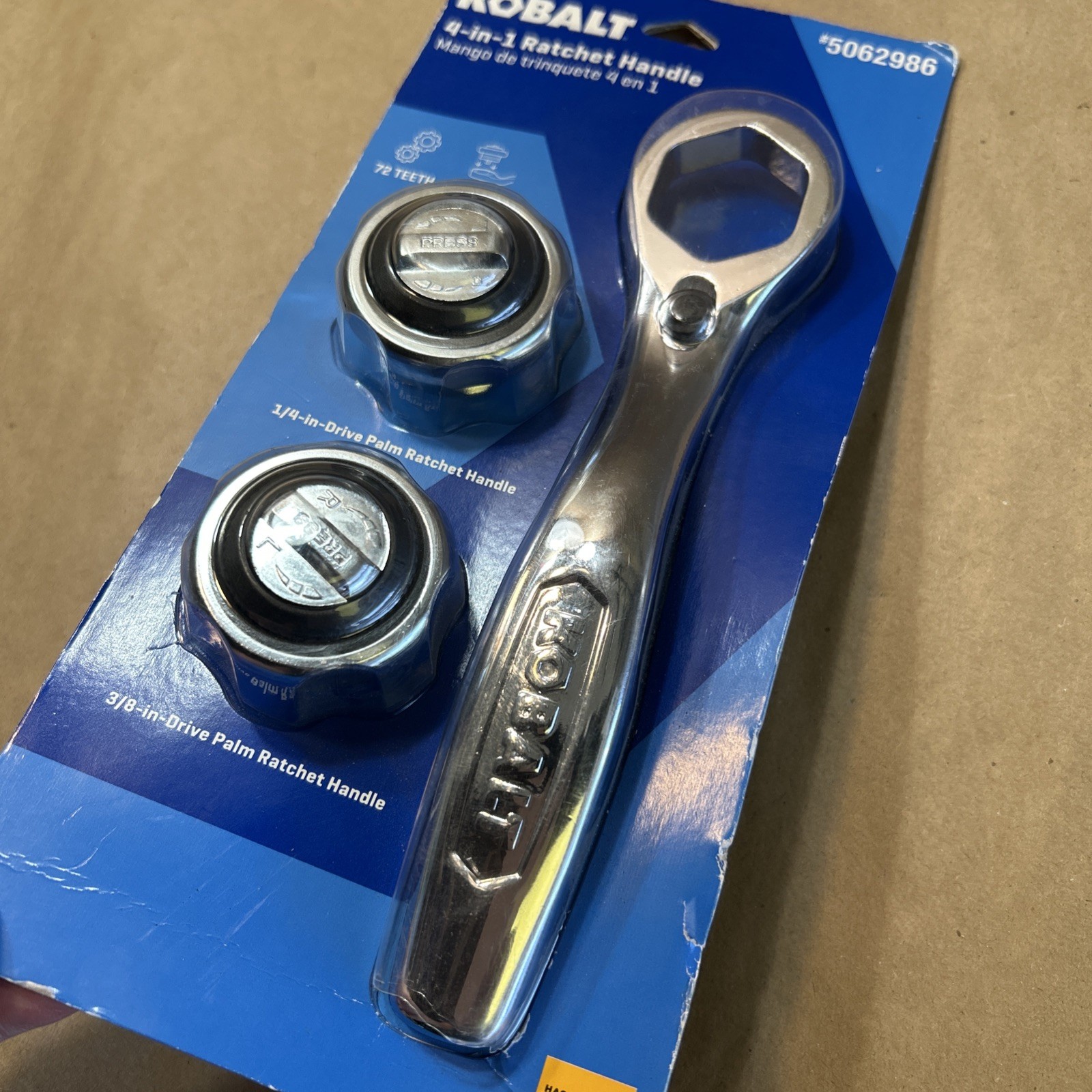KOBALT 4-in-1 3/8 in & 1/4 inch Drive Palm Ratchet Wrench Handle Set # 5062986