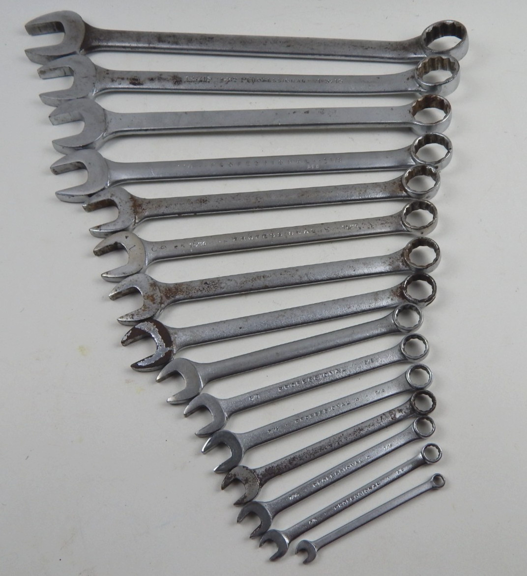Proto & Challenger 1/4″ to 1-7/16″ 12 Point SAE Combination Wrench Set 15pc USA