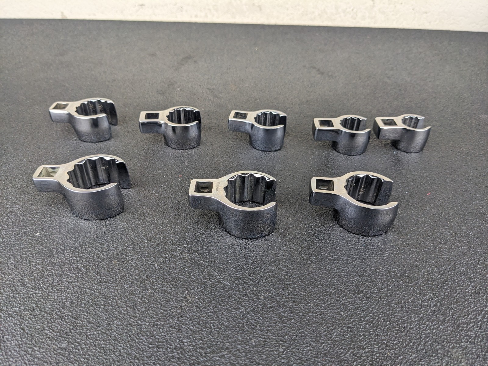 #bn277 Snap on Tools NEW 208AN 3/8″ Drive SAE Deep Flare Crowfoot Wrench Set