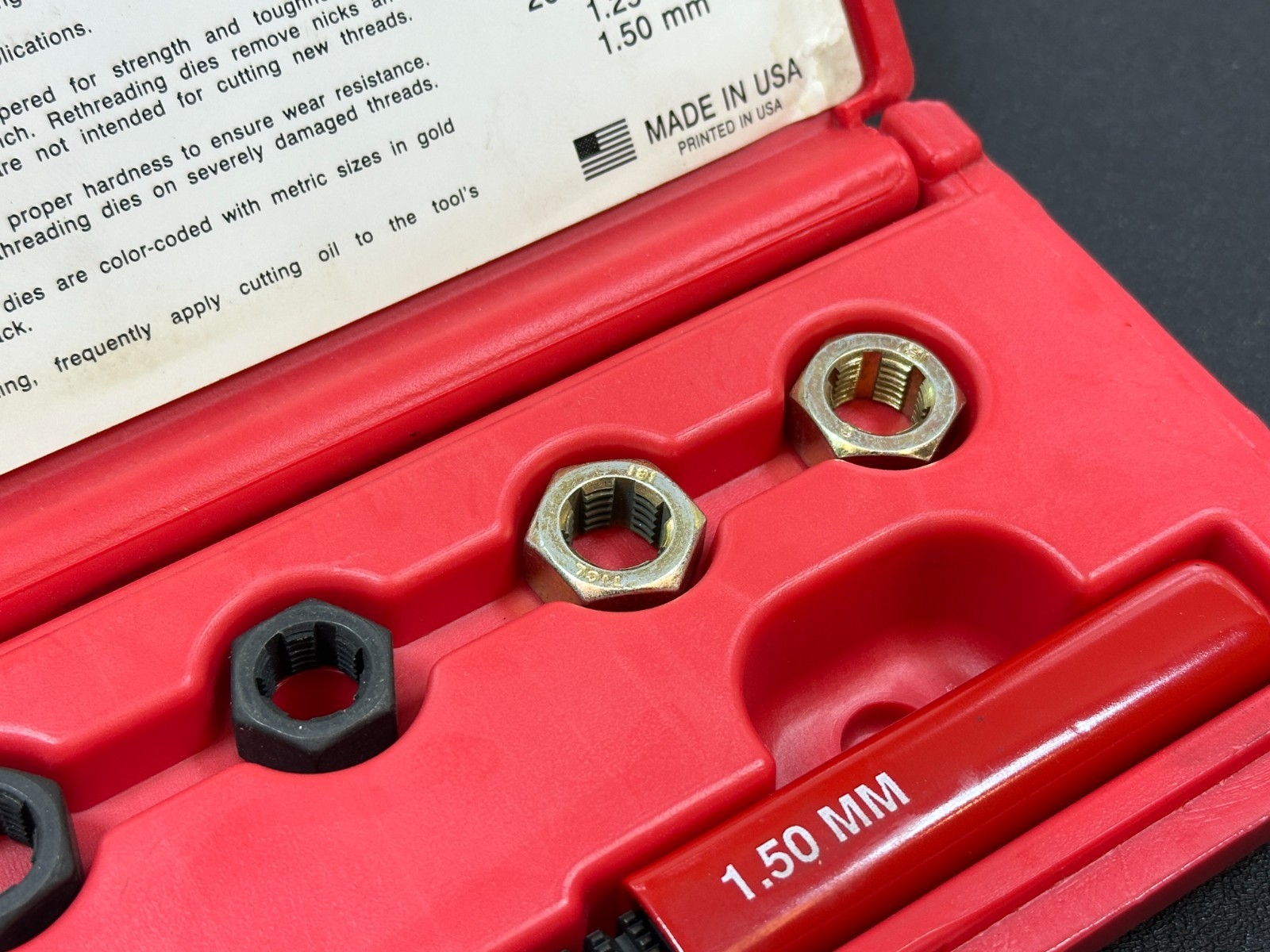 🇺🇸 Matco Tools USA 5pc Wheel Stud Rethreader Kit Set, SAE & Metric, SRS25