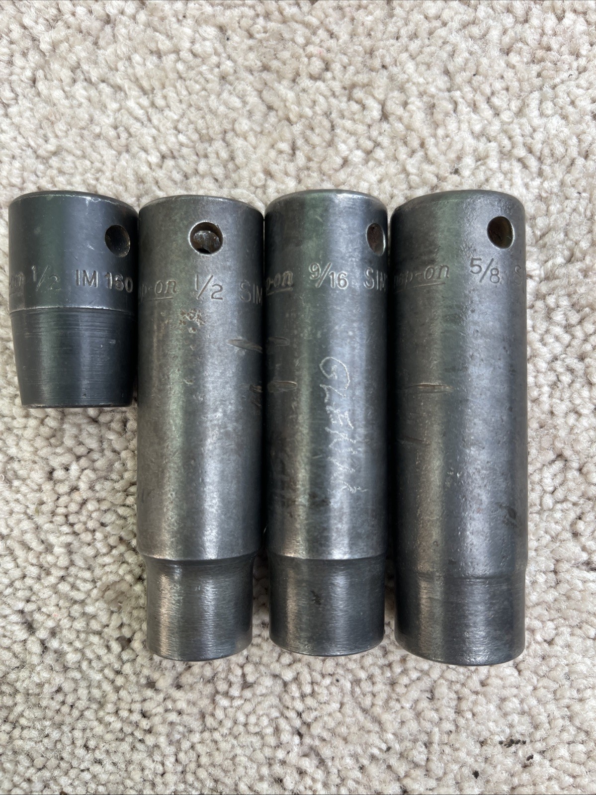 Snap-On Impact Socket 1/2 Drive Deep 6 Point SIM160,180,200 IM160 Short 4 Pc WOW