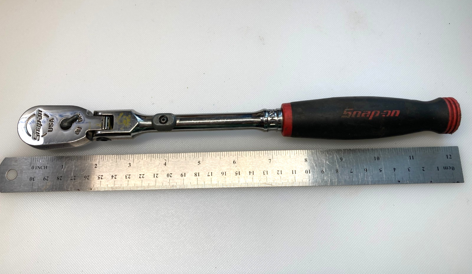 SNAP-ON FHX80A 3/8 LOCKING FLEX HEAD RATCHET LONG HANDLE SOFT GRIP