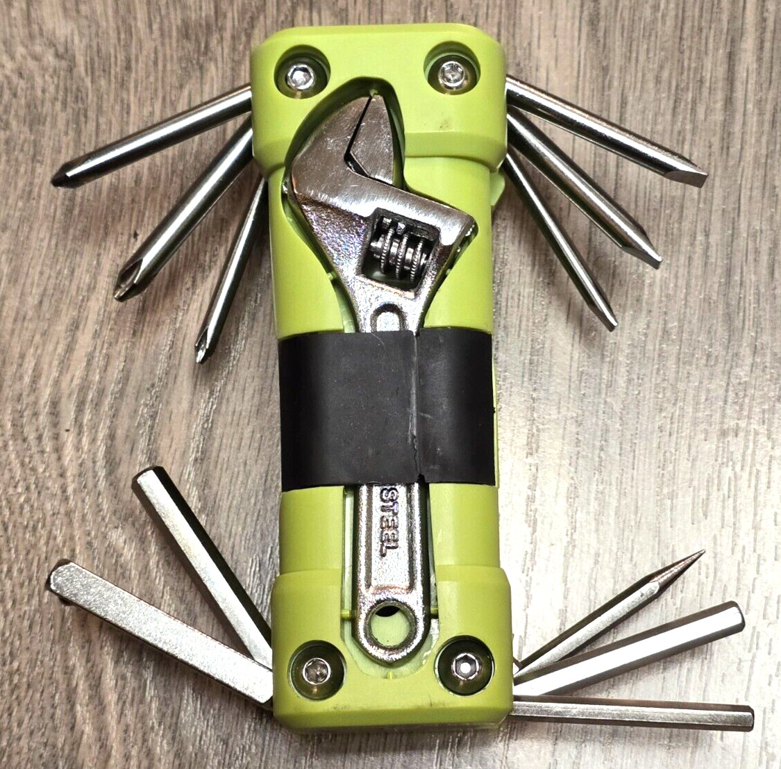 16-in-1 Folding Tool Set w/4″ Adjustable Wrench & Sockets for Bike or Motorcycle
