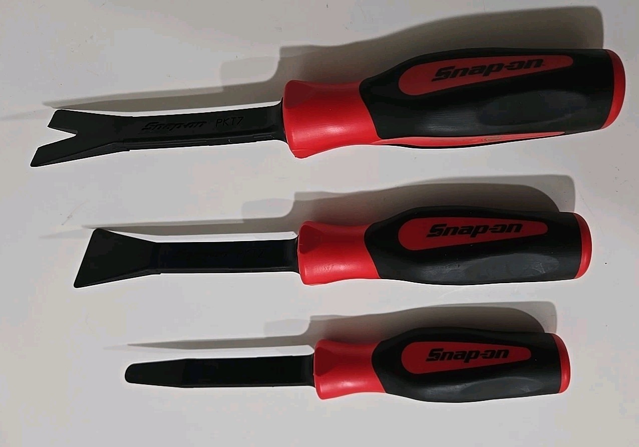 Snap On Tools 3pcs Trim PRY Tool Set Non -marring Instinct Handle PKSGT300BR NEW