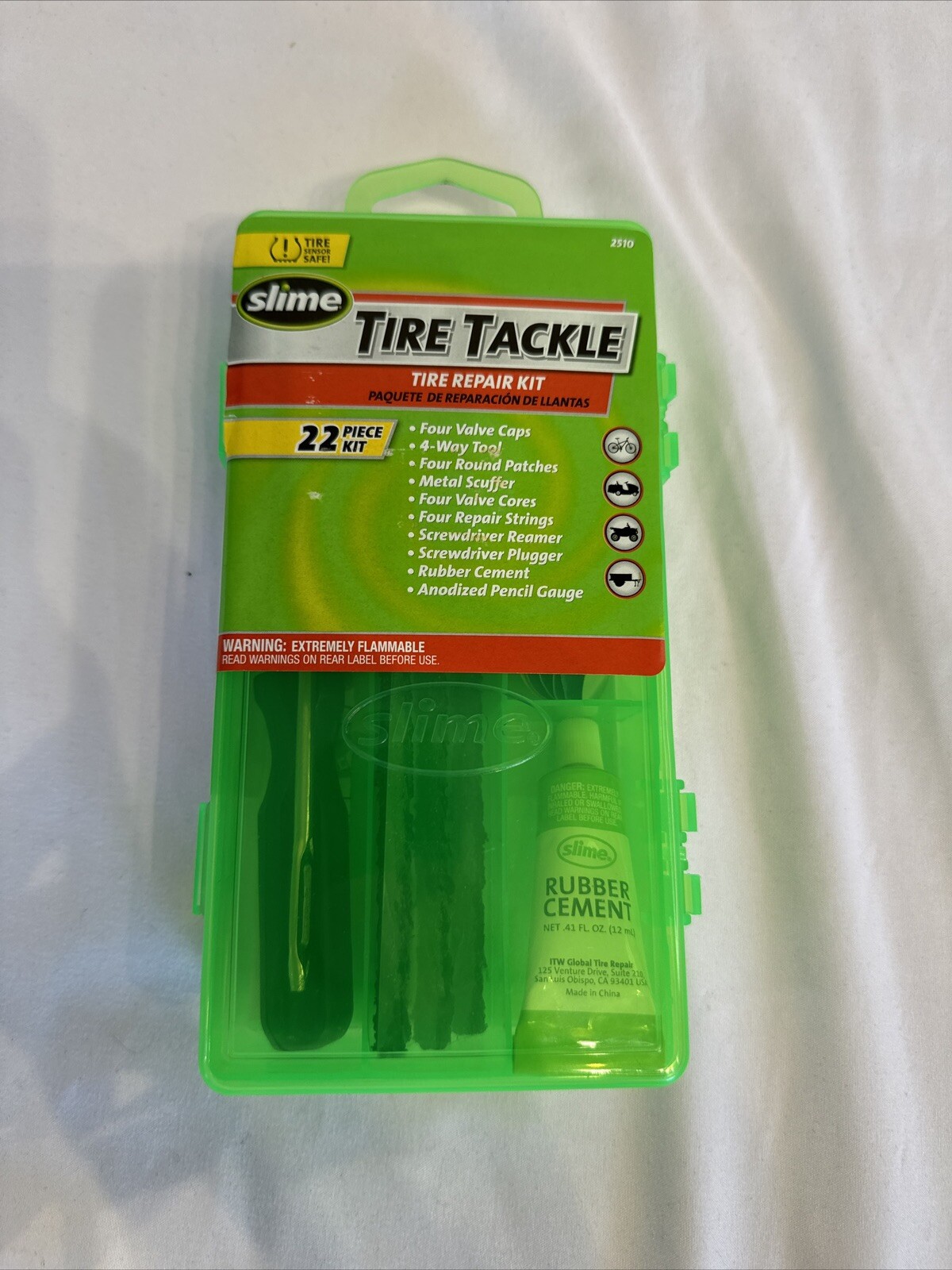 Slime 22-Piece Tire Tackle Kit – 2510 Tire Repair Kit Reusable Box