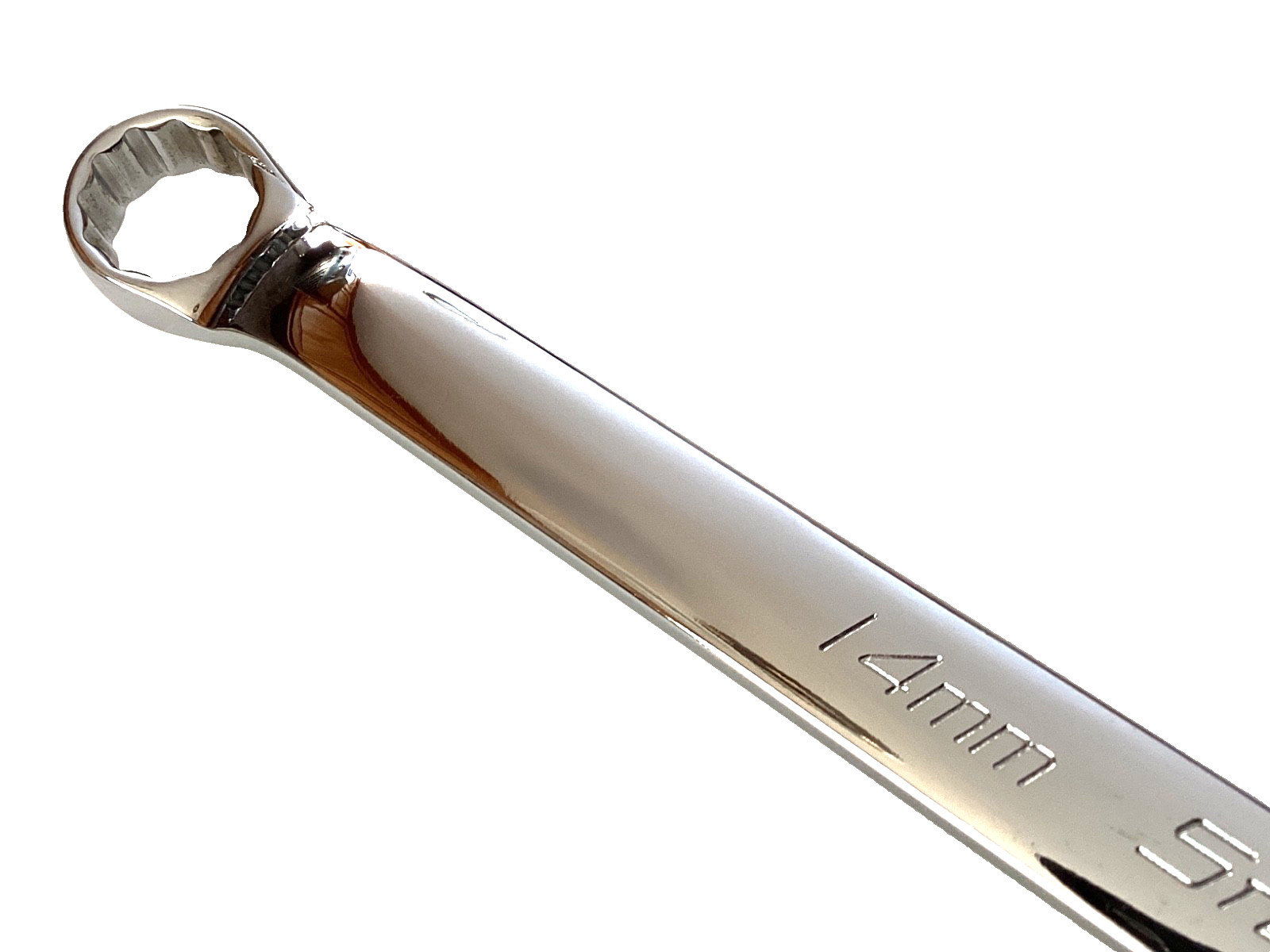Snap On USA NEW 14MM x 15MM 12 Point Metric 10° Offset Chrome Box Wrench XBM1415