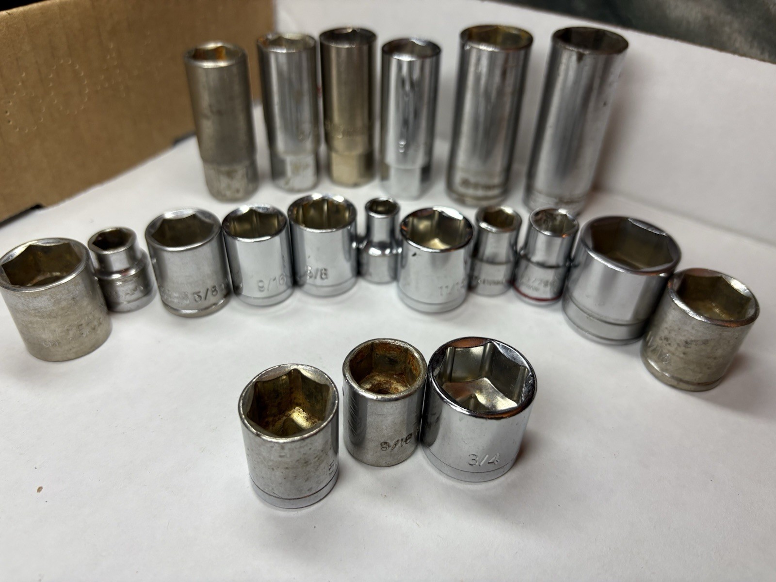 Mixed Lot SAE & Metric 6 & 12 Pt Sockets 3/8” Drive Mix Brand SK Allen Pittsburg