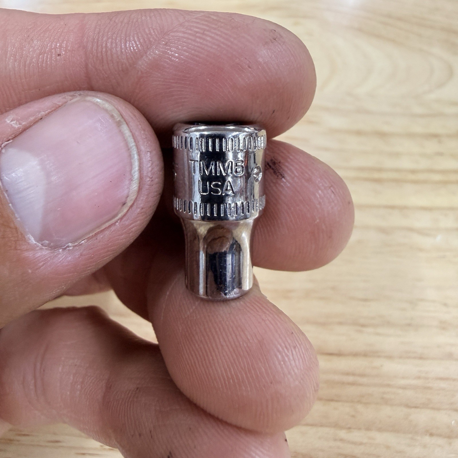 NEW NOS SNAP ON 6mm 1/4″ Drive 6 Point Shallow Chrome Socket TMM6 – Made in USA