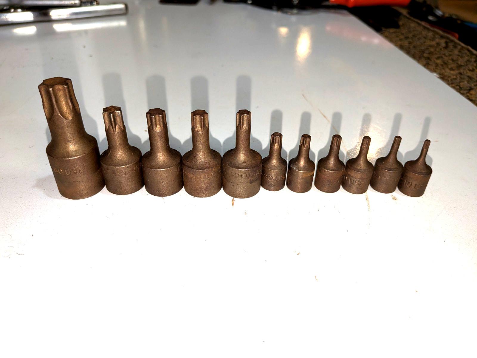 Vintage 11 pc. Torx Bit Driver Socket Set 1/4″, 3/8″ and 1/2″ Drive USA