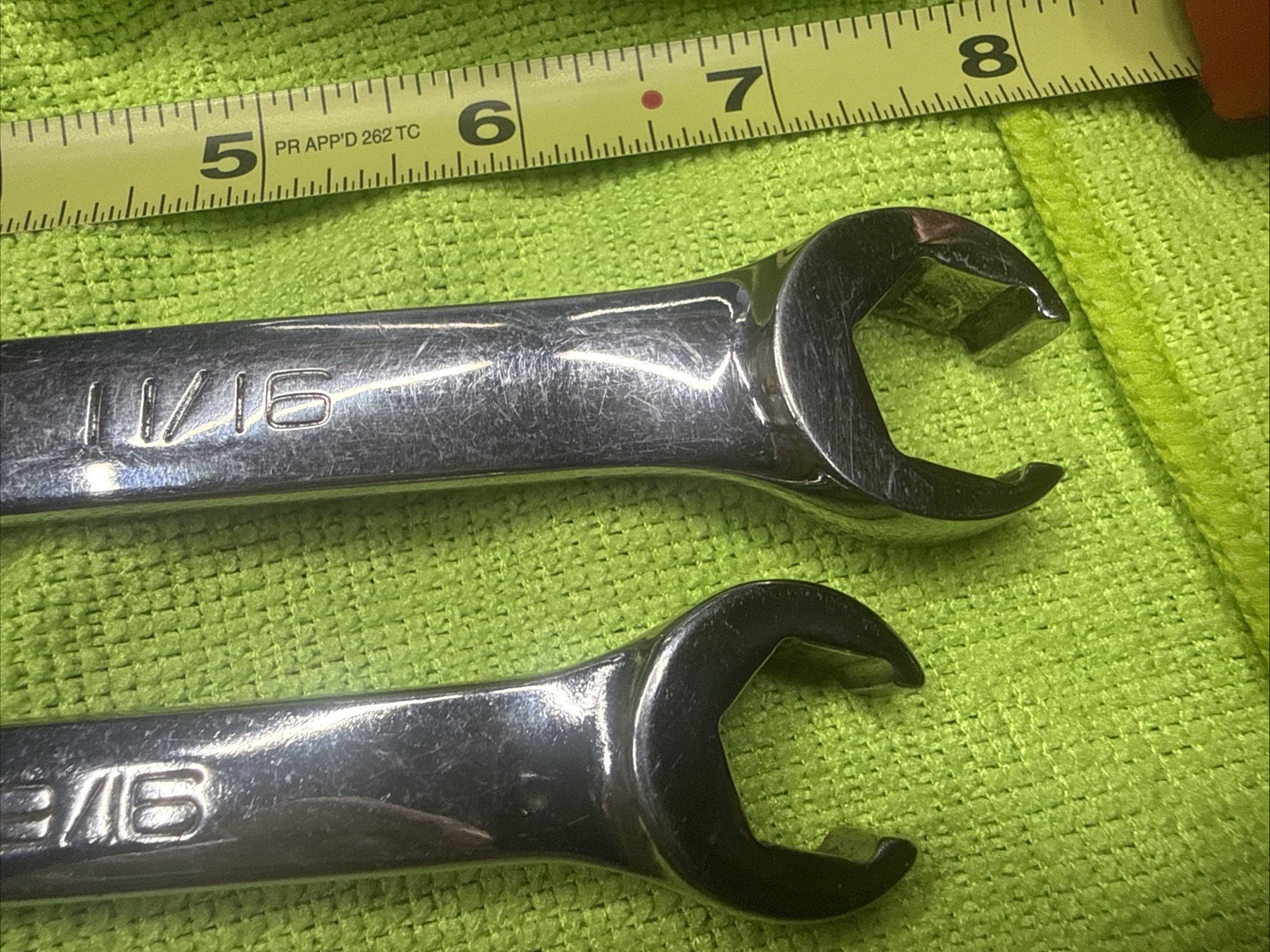 Snap On 5/8 X 11/16 &1/2 x 9/16 6Pt Flank Double End Flare Nut Wrench USA set 2
