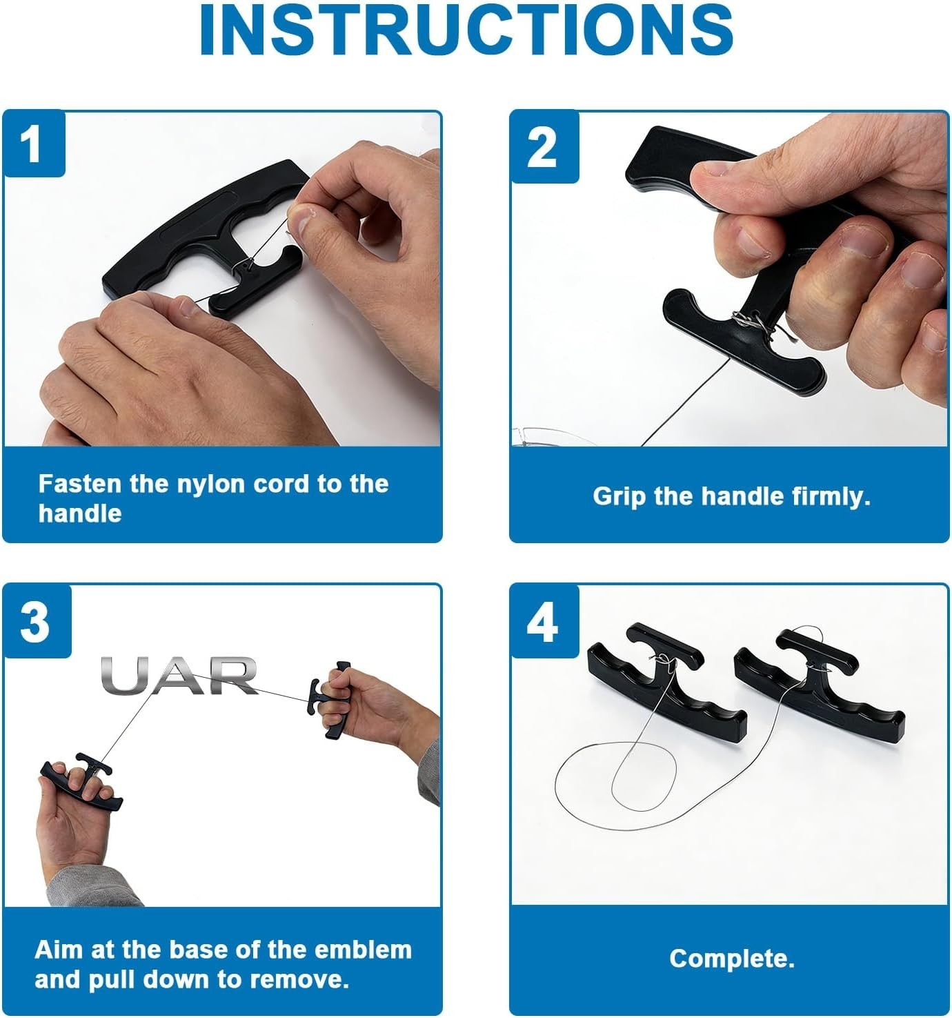 Versatile Emblem Remover Kit – 1 Pair for Car, Wall, and Furniture Application