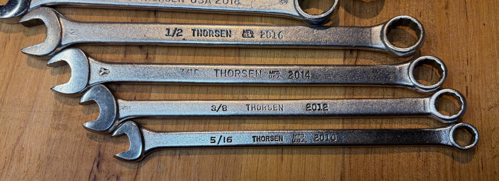 Action, Thorsen, Wright 5/16-15/16 SAE Combination Wrenches, in Canvas Roll, USA