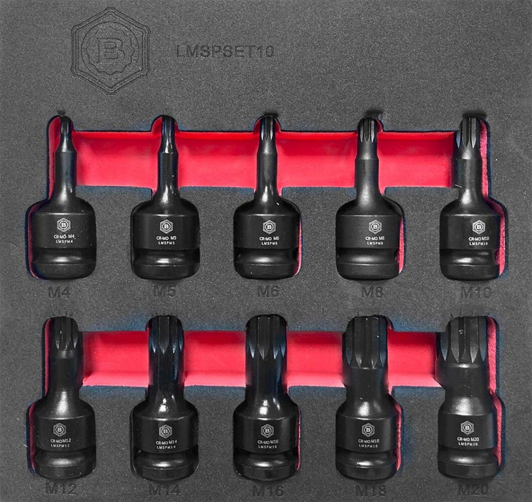 SPLINE XZN IMPACT DRIVER SET 10PC, 1/2″ DRIVE FROM BRITOOL HALLMARK