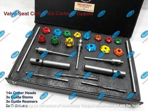 24x Motorcycles Heads Valve Seat Cutter Set CARBIDE TIPPED Guide Stem Reamers HS