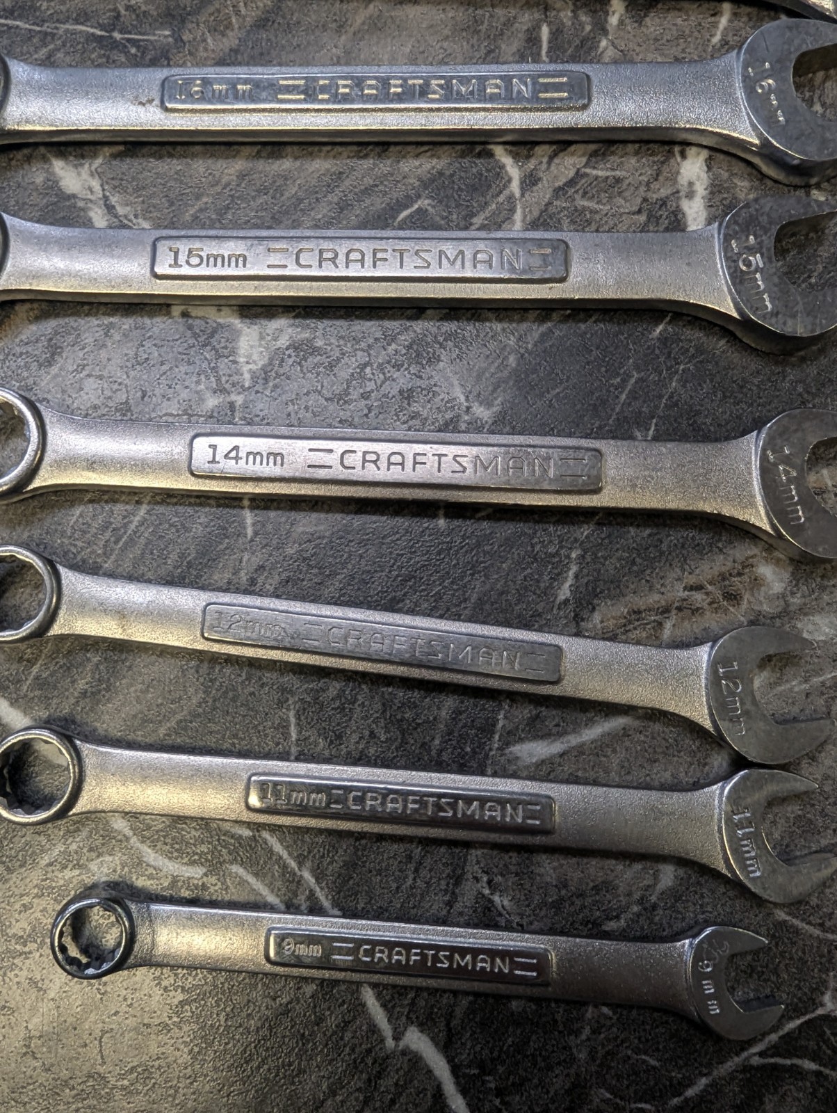 Craftsman Tools USA 11pc VA 9mm-24mm Large Metric (Rare) Combination Wrench Set