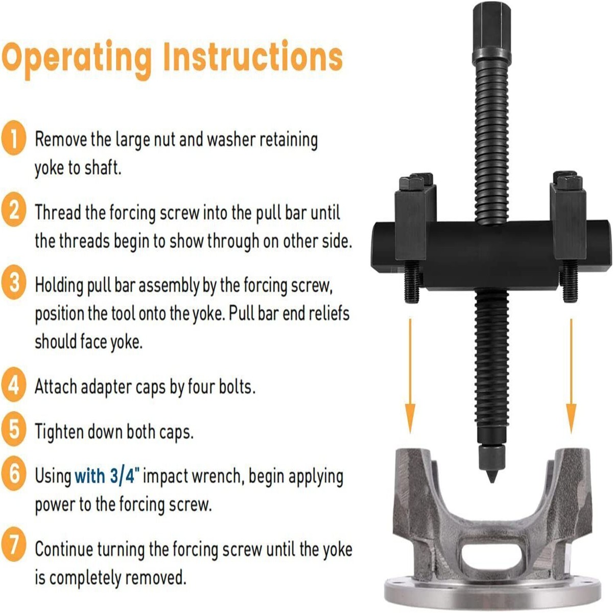 60050 Heavy-Duty Yoke Puller For Class 6-8 Transportation Trucks and Equipment