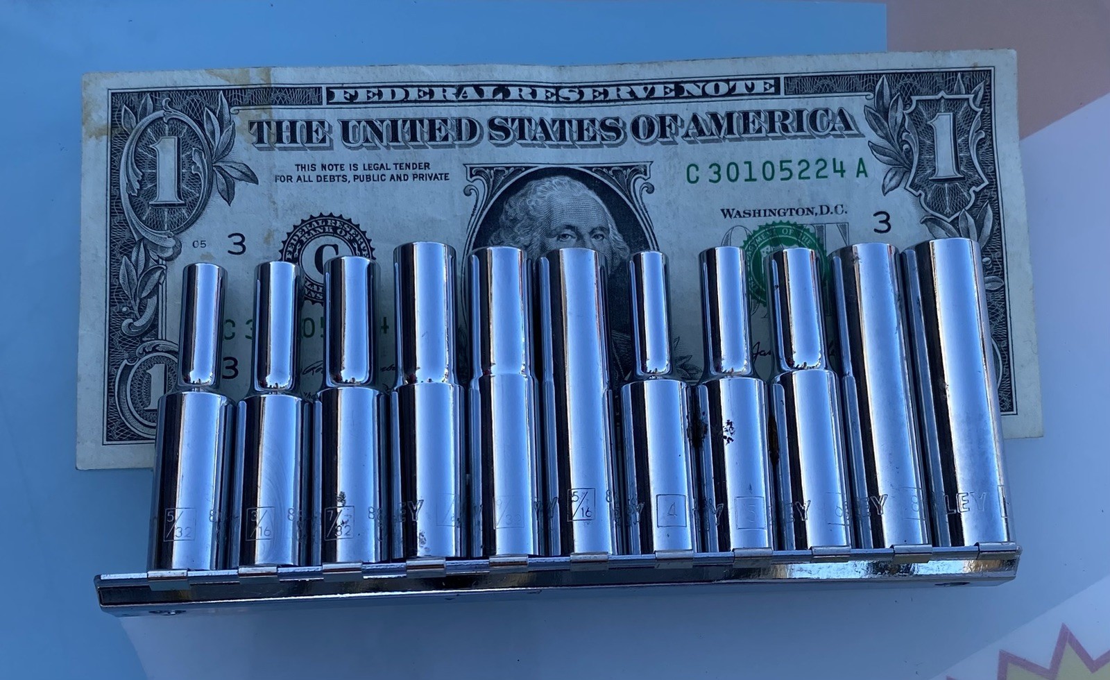 11 Piece Stanley Cr-V 1/4 Drive 6pt Metric And SAE Deep Socket Set