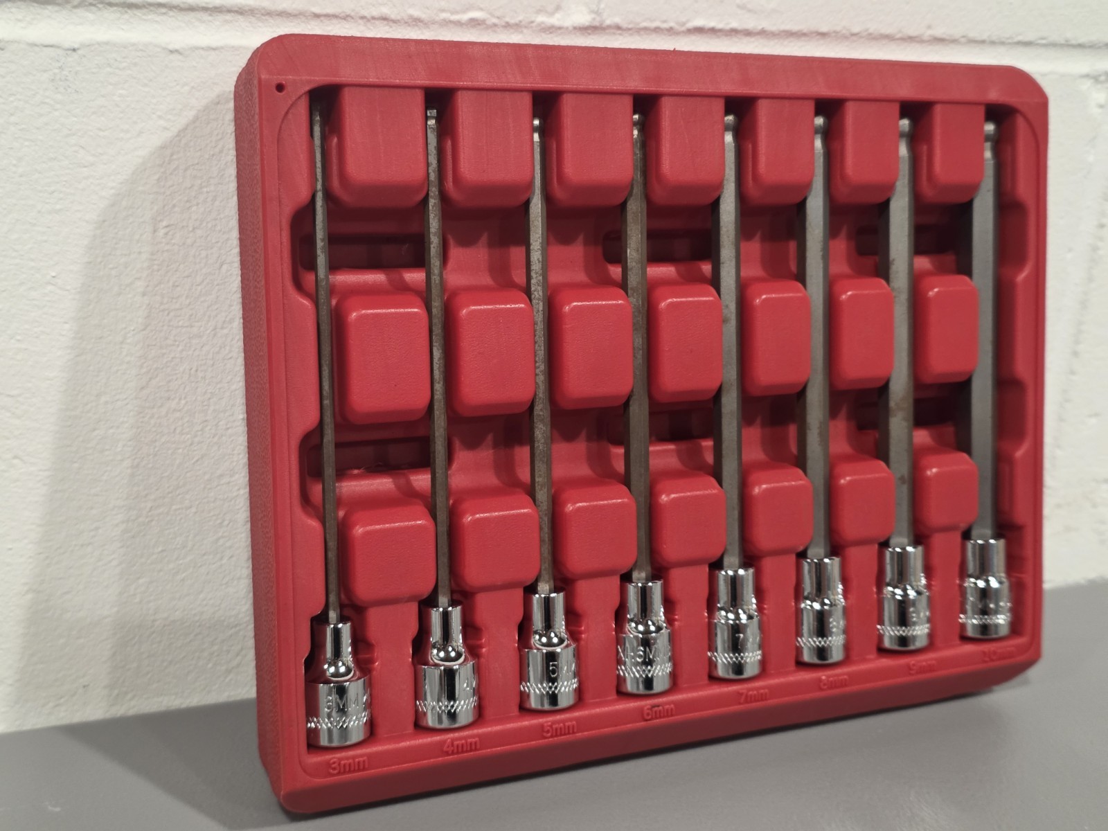 Mac Tools SXMALB8PT 8-PC. 3/8″ Drive Metric Long Speed Hex Driver Set Silver