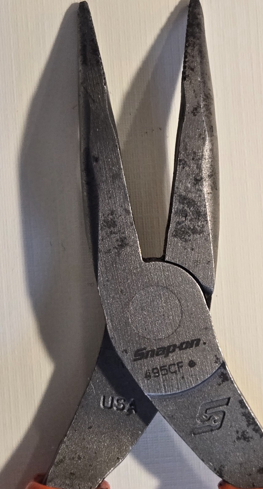 Snap On 495CF 6″ Talon Grip 35″ Bent Needle Nose Pliers, Used