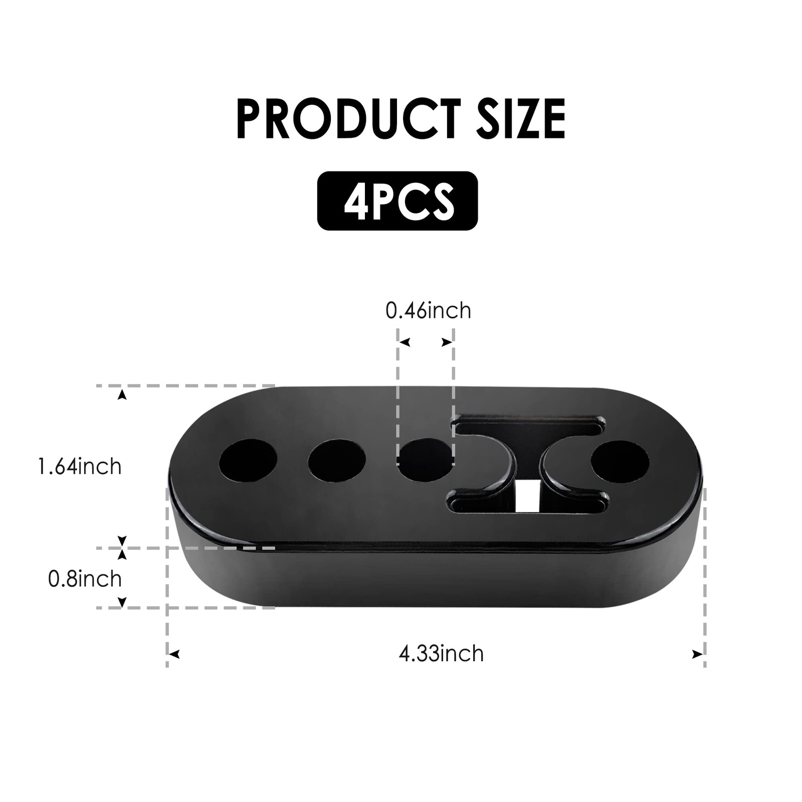 12mm Hole 4.25″ EPDM 4 Hole Exhaust Hanger Adjustable Muffler Shock Absorber …