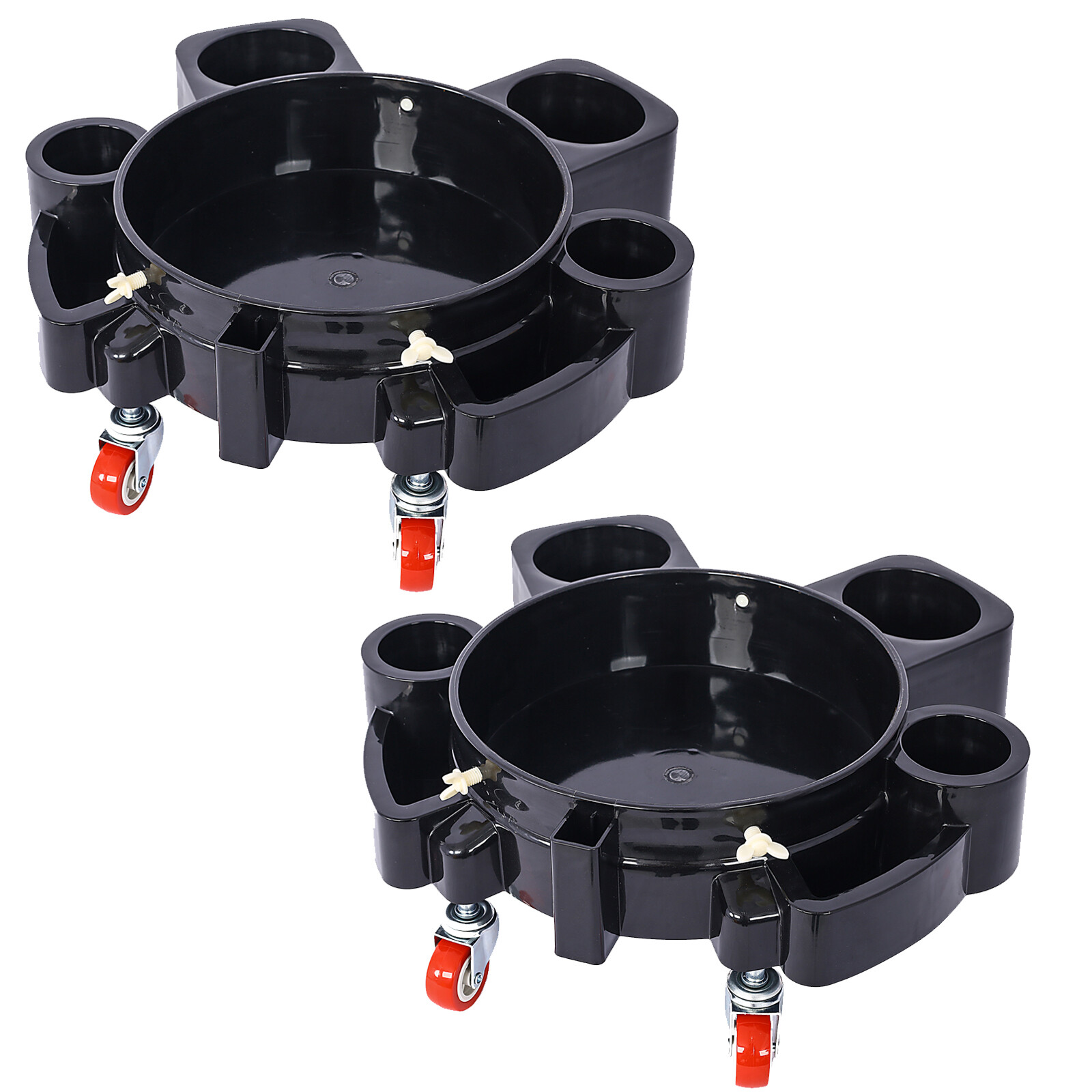 Set of 2 Bucket Dolly 5 Gallon Rolling Bucket Dolly w/ 5 Rolling Swivel Casters