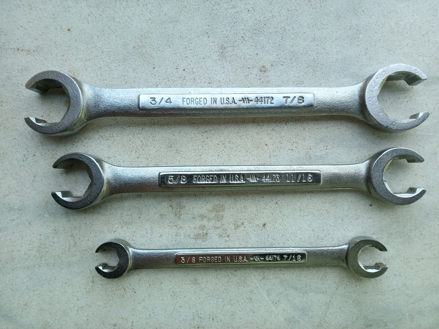 Craftsman Flare Nut 3pc Wrench Set (1) 3/4″x7/8″ (2) 11/16″x5/8″ (3) 7/16″x3/8″